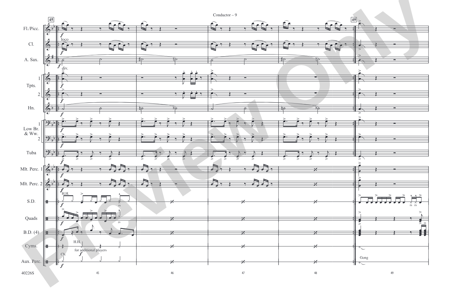James Bond Theme: Marching Band Conductor Score & Parts