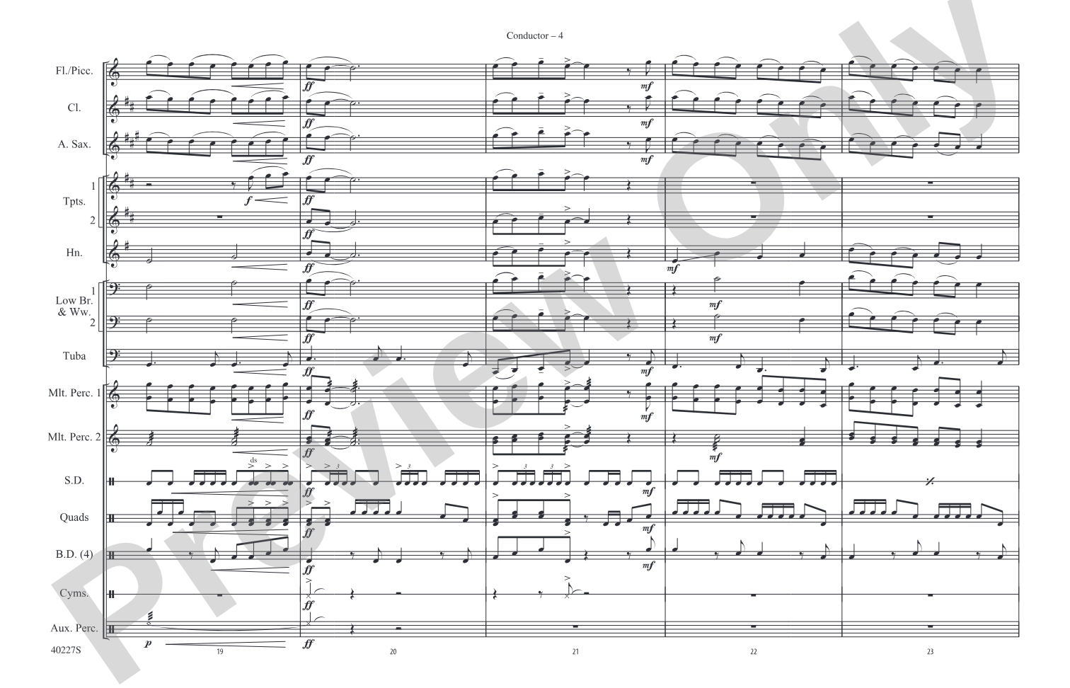 For Your Eyes Only / Goldfinger: Marching Band Conductor Score & Parts