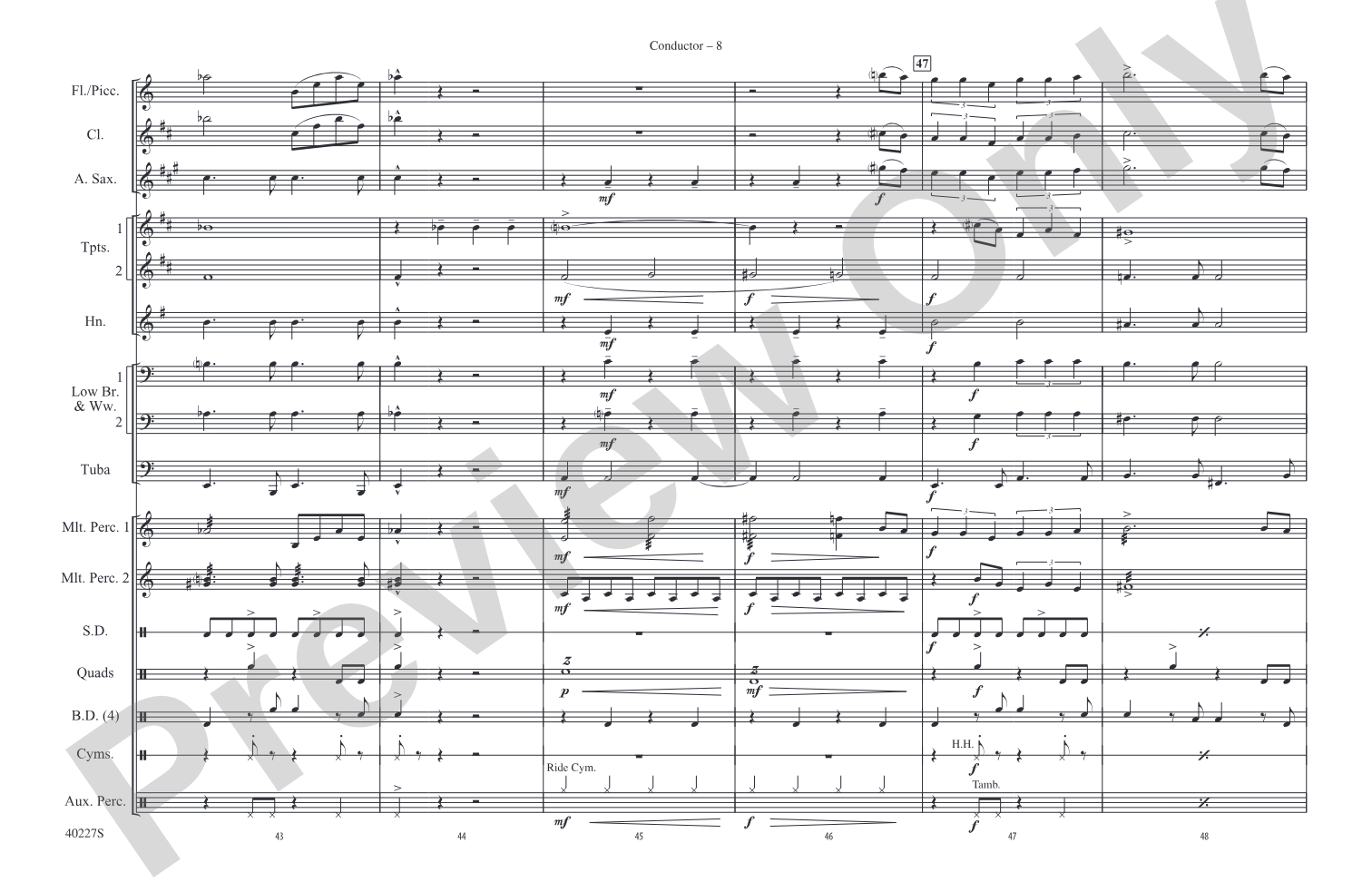 For Your Eyes Only / Goldfinger: Marching Band Conductor Score & Parts