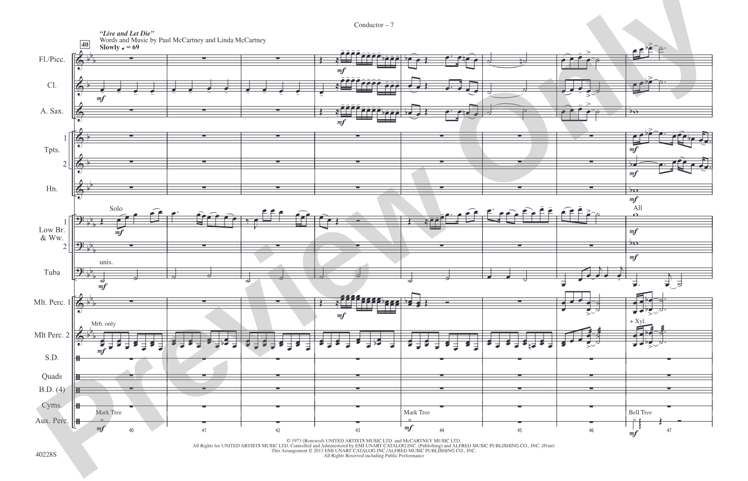 Die Another Day / Live and Let Die / James Bond Theme: Marching Band Conductor Score & Parts