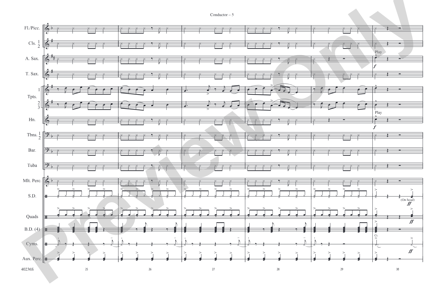Die Young: Marching Band Conductor Score & Parts
