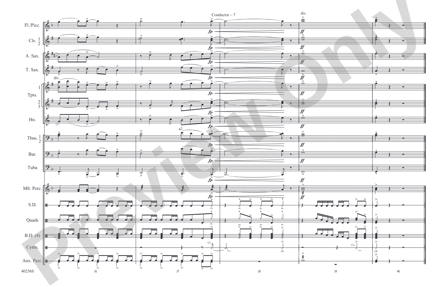 Die Young: Marching Band Conductor Score & Parts