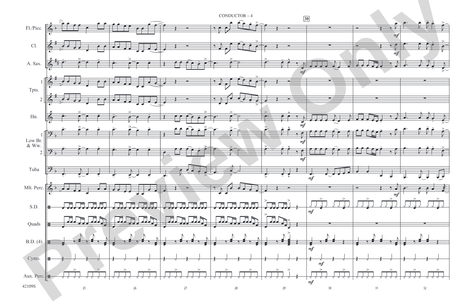Just Give Me a Reason: Marching Band Conductor Score & Parts