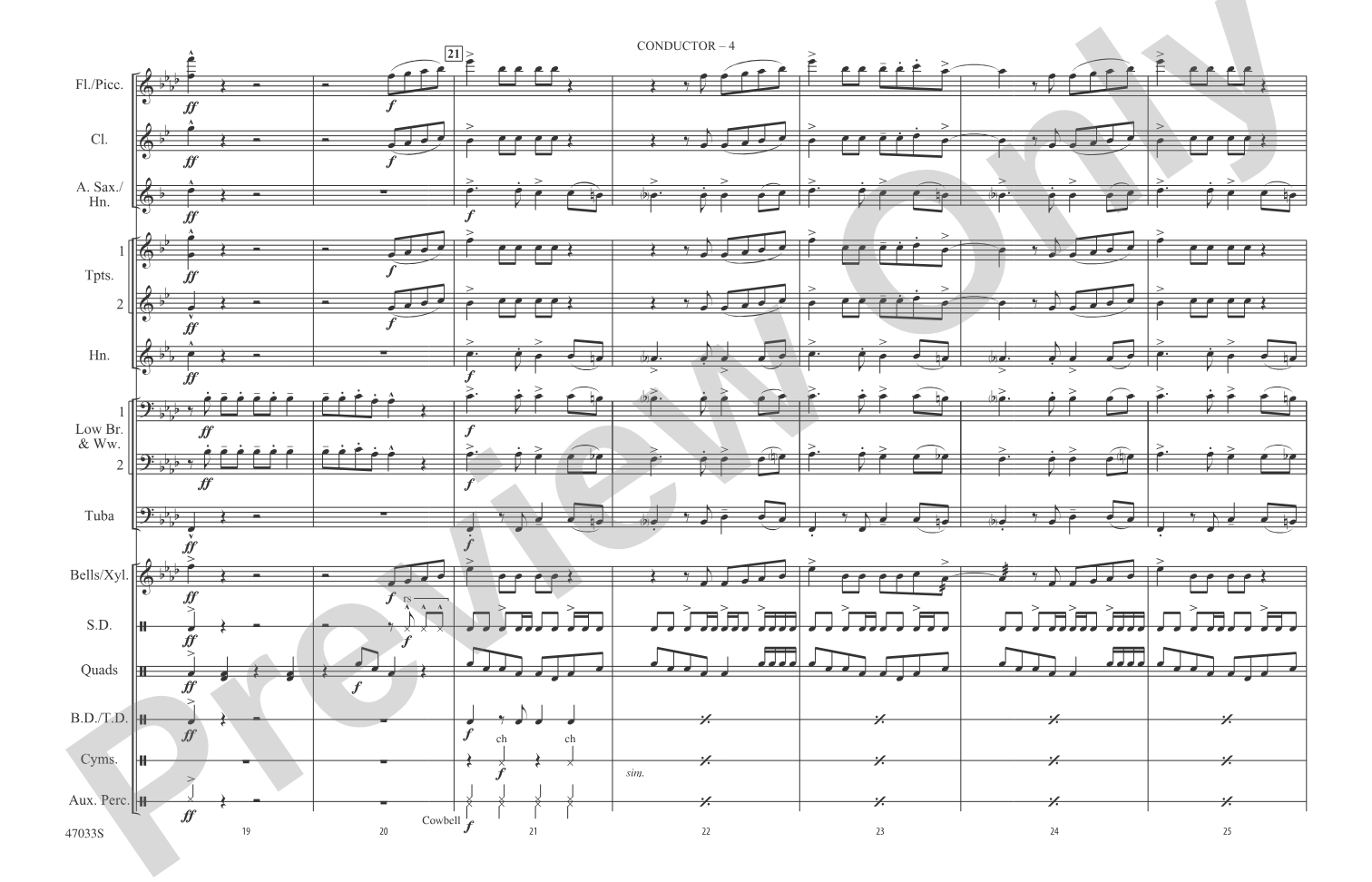 Cake by the Ocean: Marching Band Conductor Score & Parts