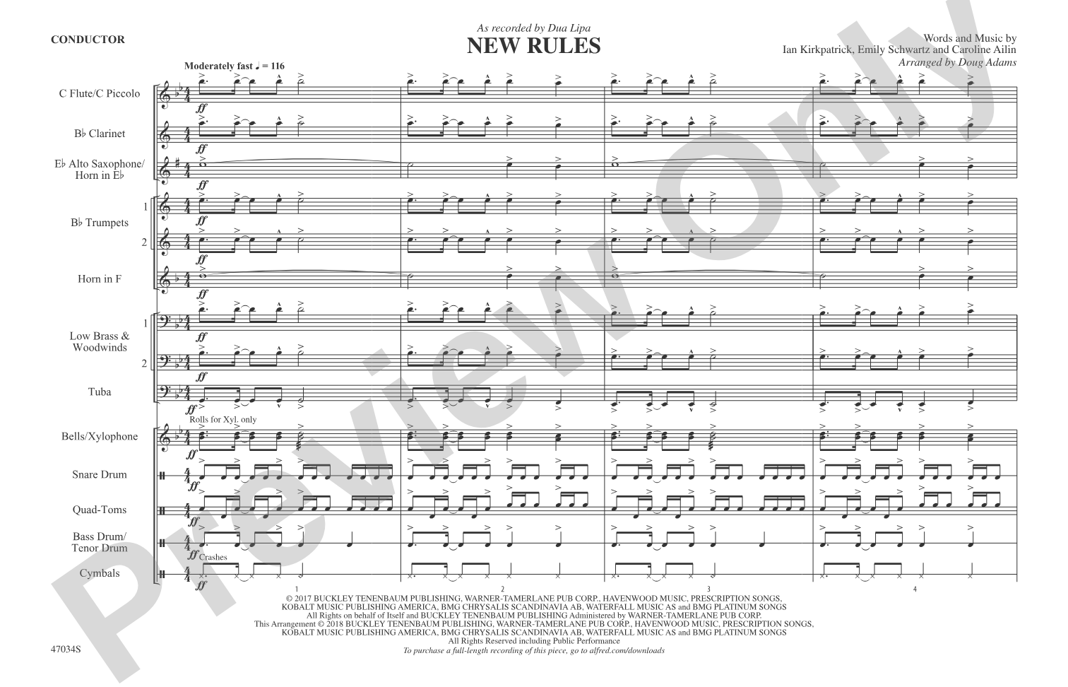 New Rules: Marching Band Conductor Score & Parts
