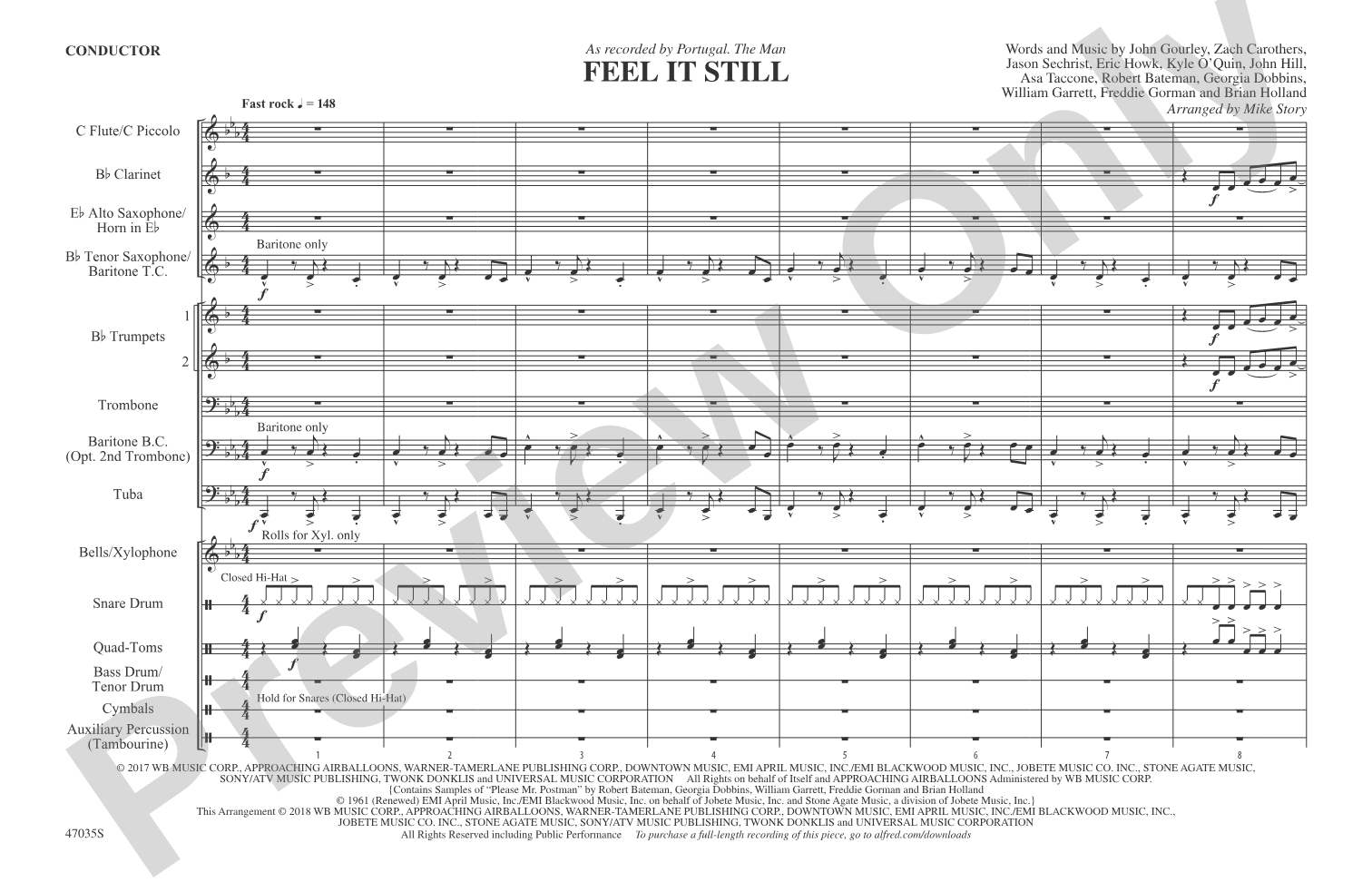 Feel It Still: Marching Band Conductor Score & Parts