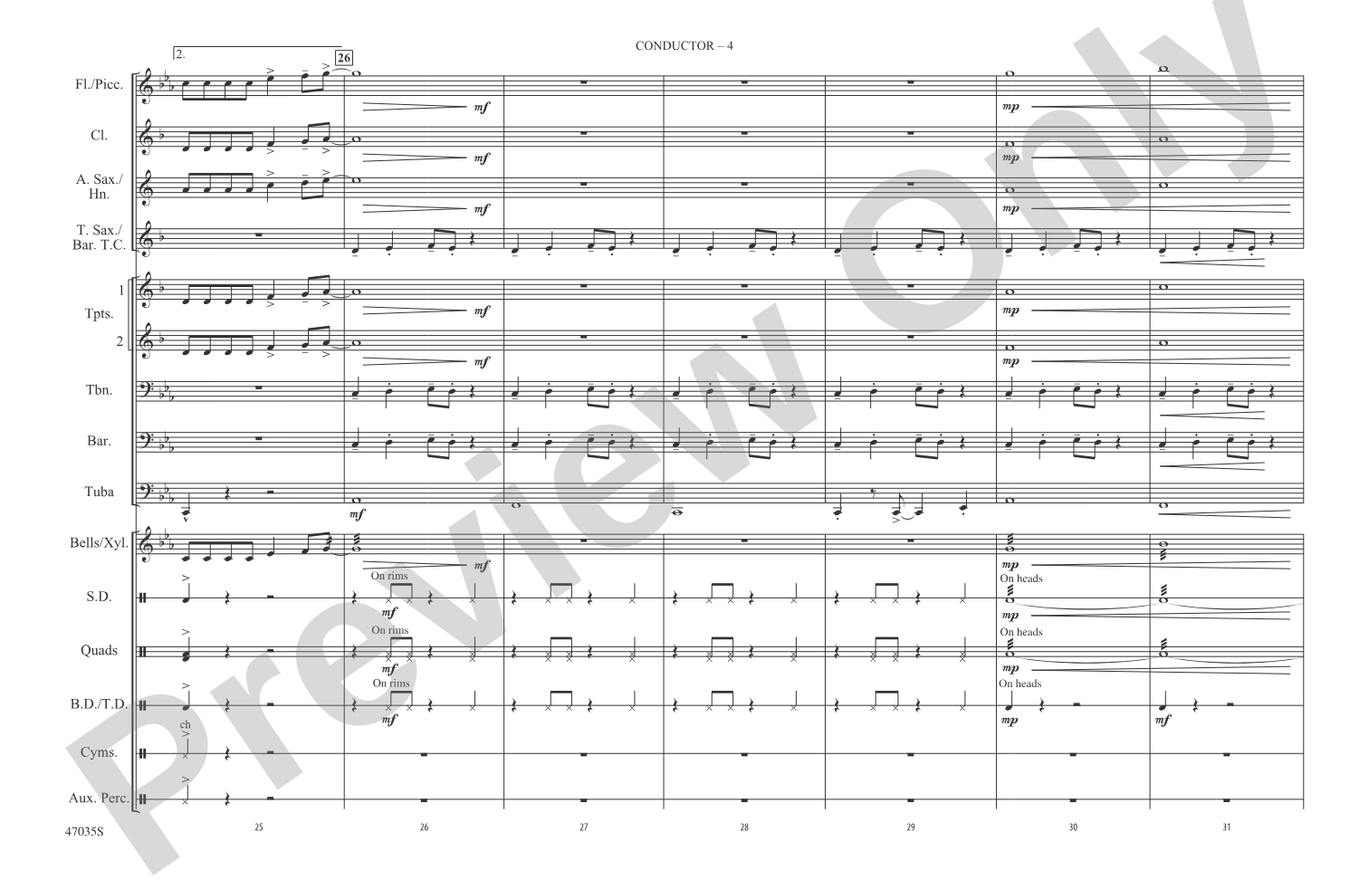 Feel It Still: Marching Band Conductor Score & Parts