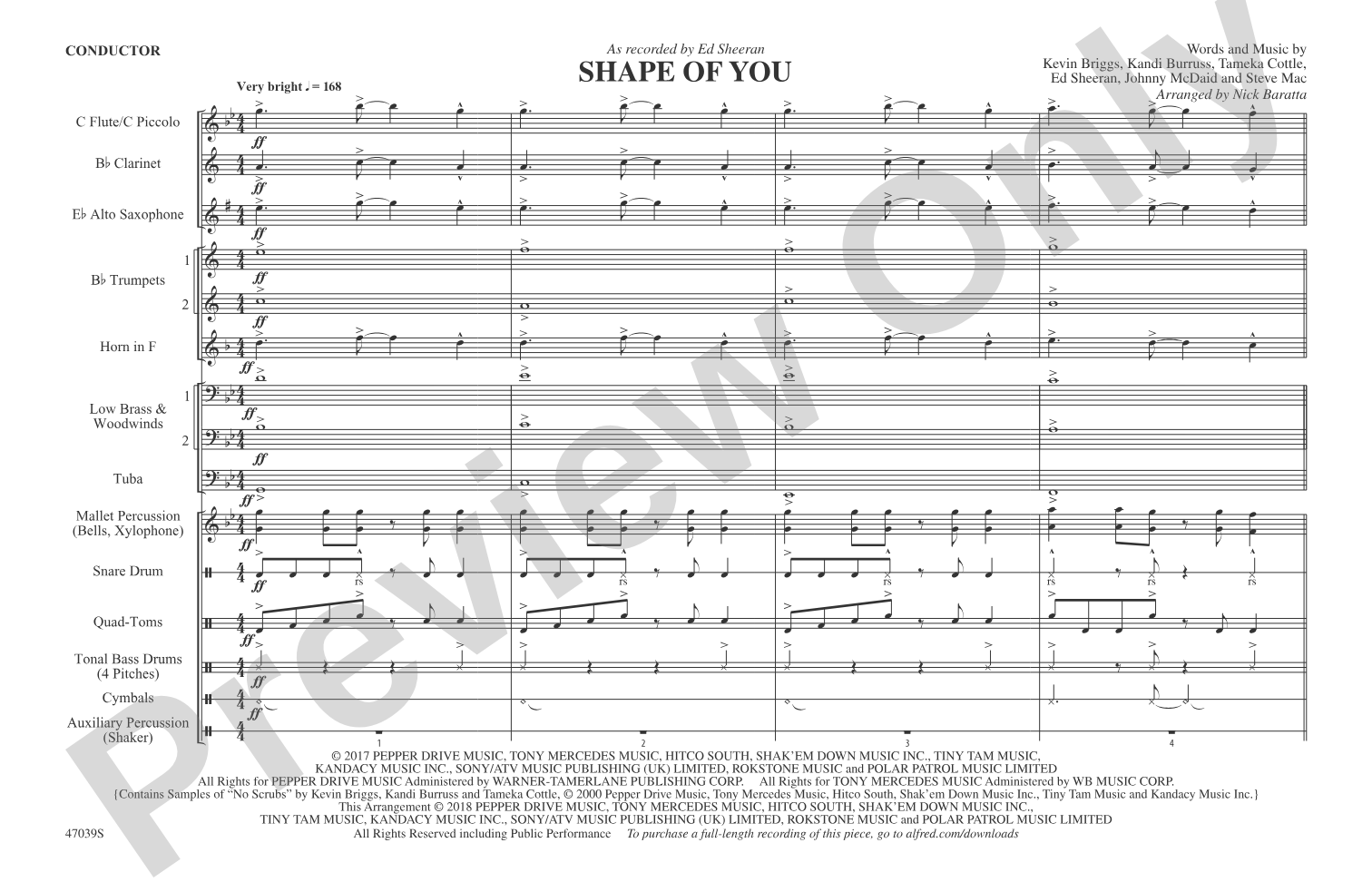 Shape of You: Marching Band Conductor Score & Parts
