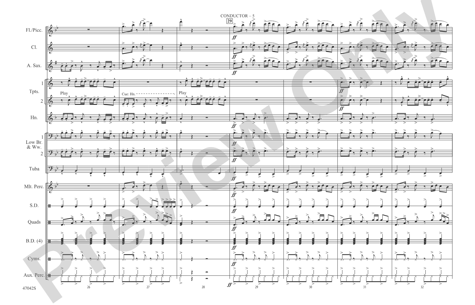 One Foot: Marching Band Conductor Score & Parts