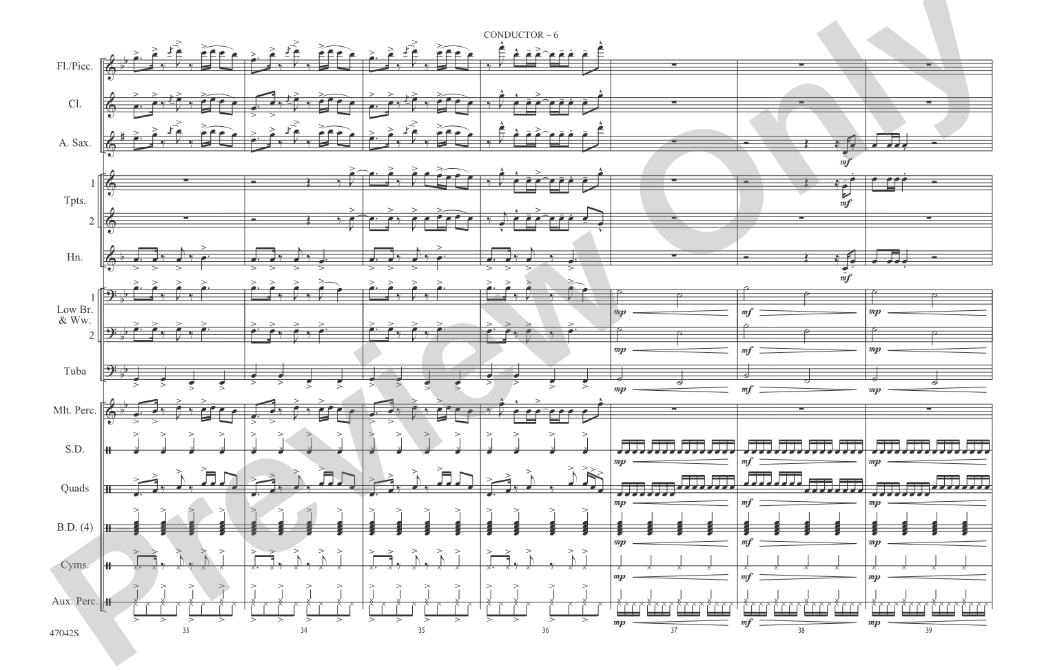 One Foot: Marching Band Conductor Score & Parts