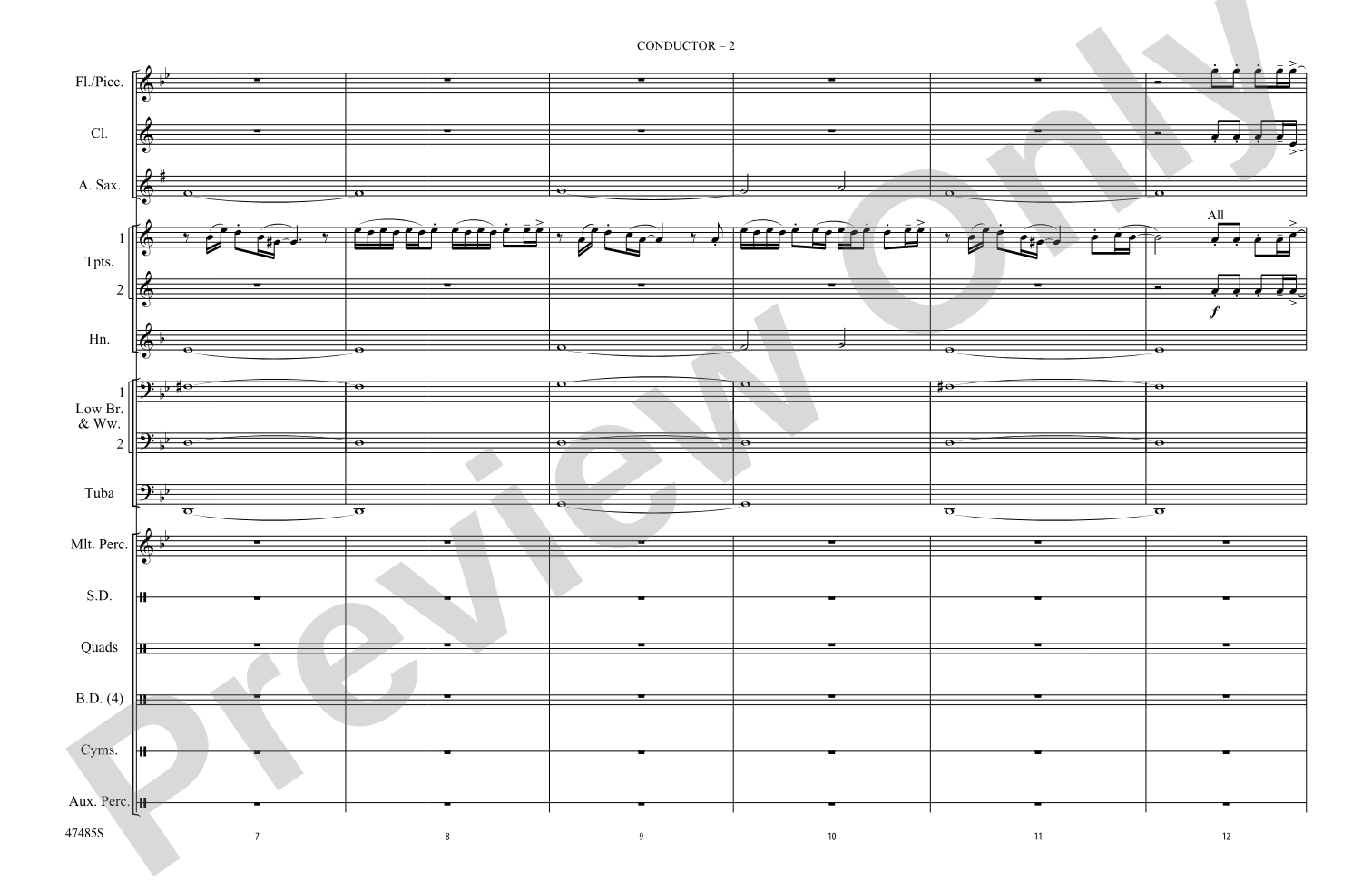 Natural: Marching Band Conductor Score & Parts
