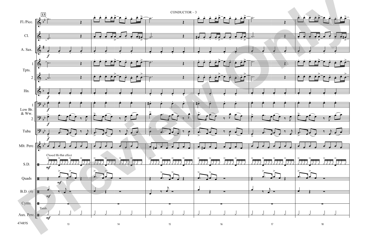 Natural: Marching Band Conductor Score & Parts