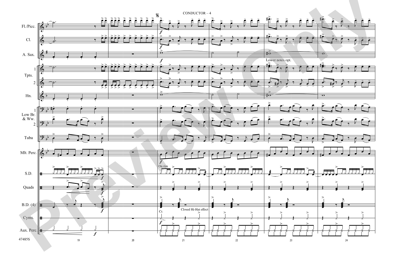 Natural: Marching Band Conductor Score & Parts
