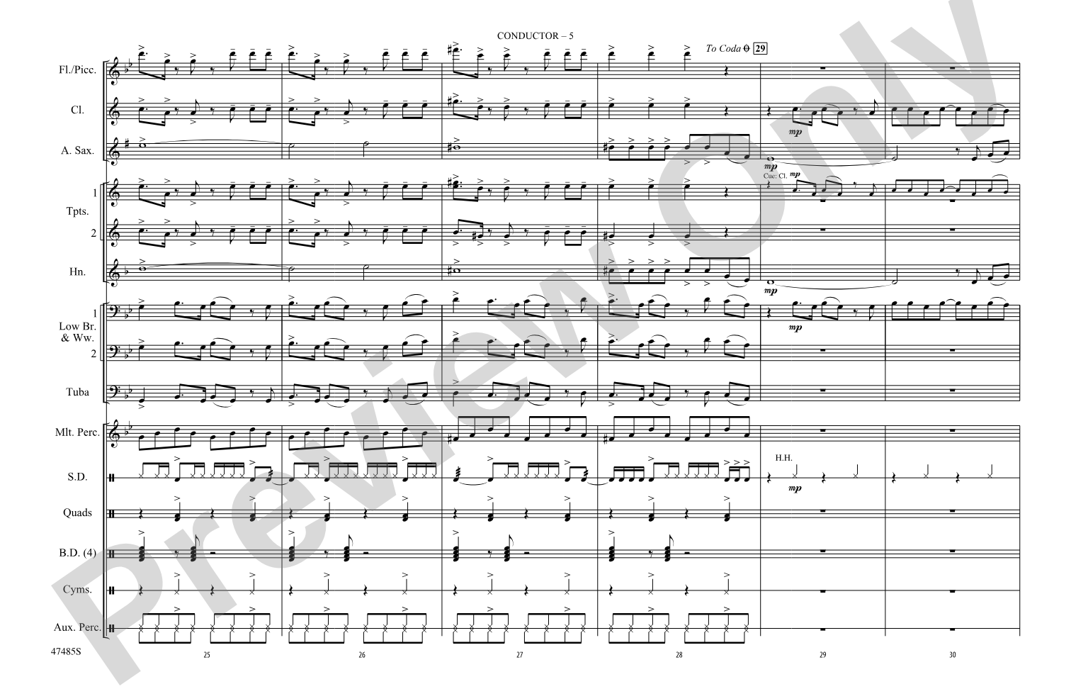 Natural: Marching Band Conductor Score & Parts