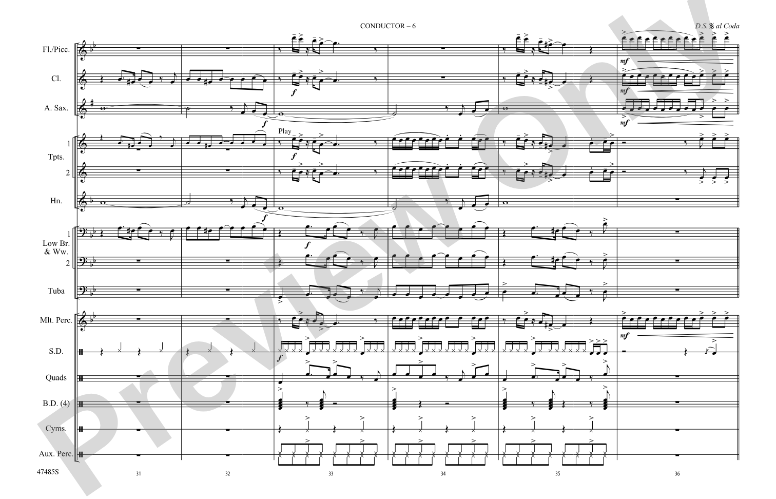Natural: Marching Band Conductor Score & Parts