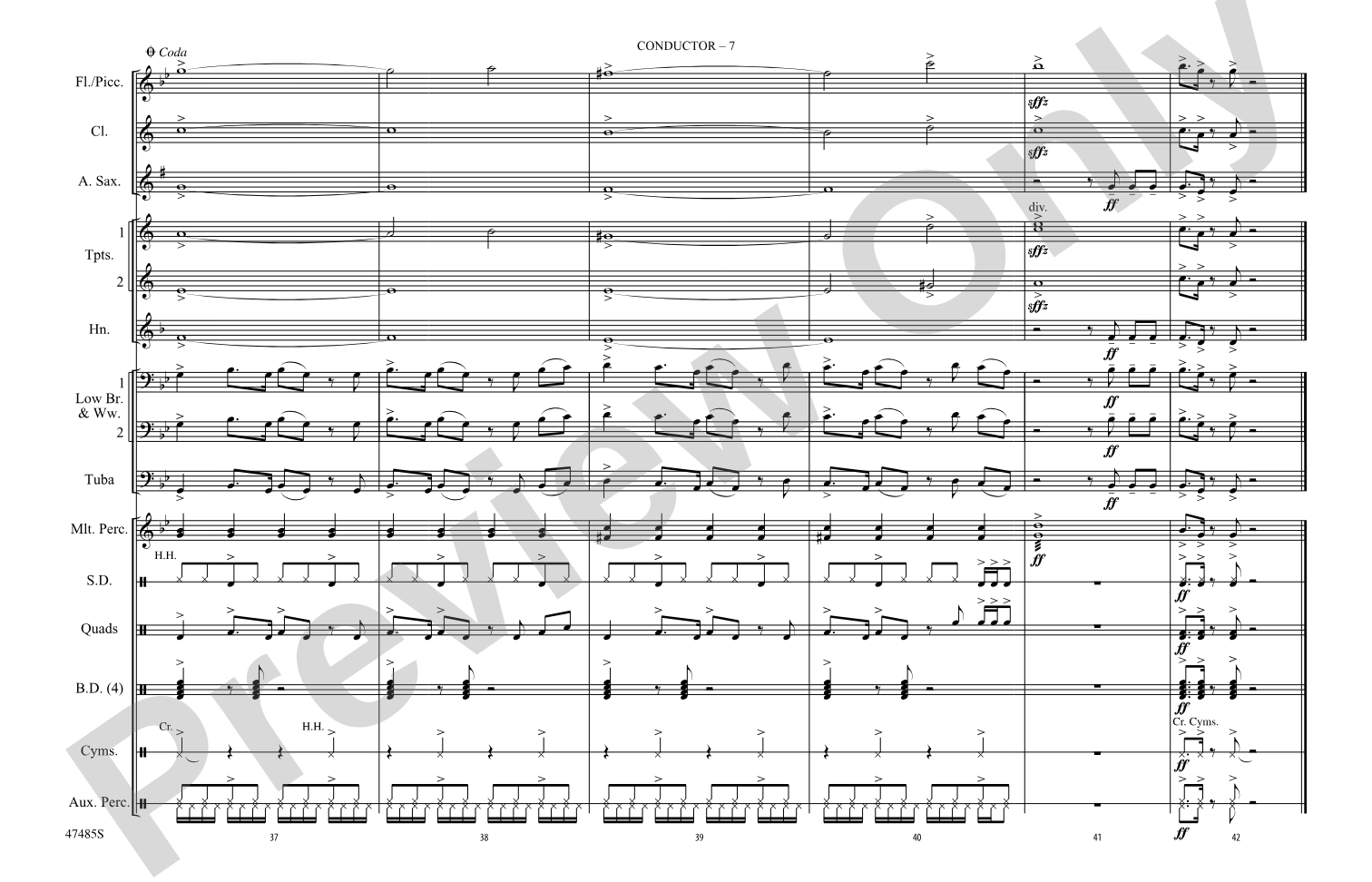 Natural: Marching Band Conductor Score & Parts