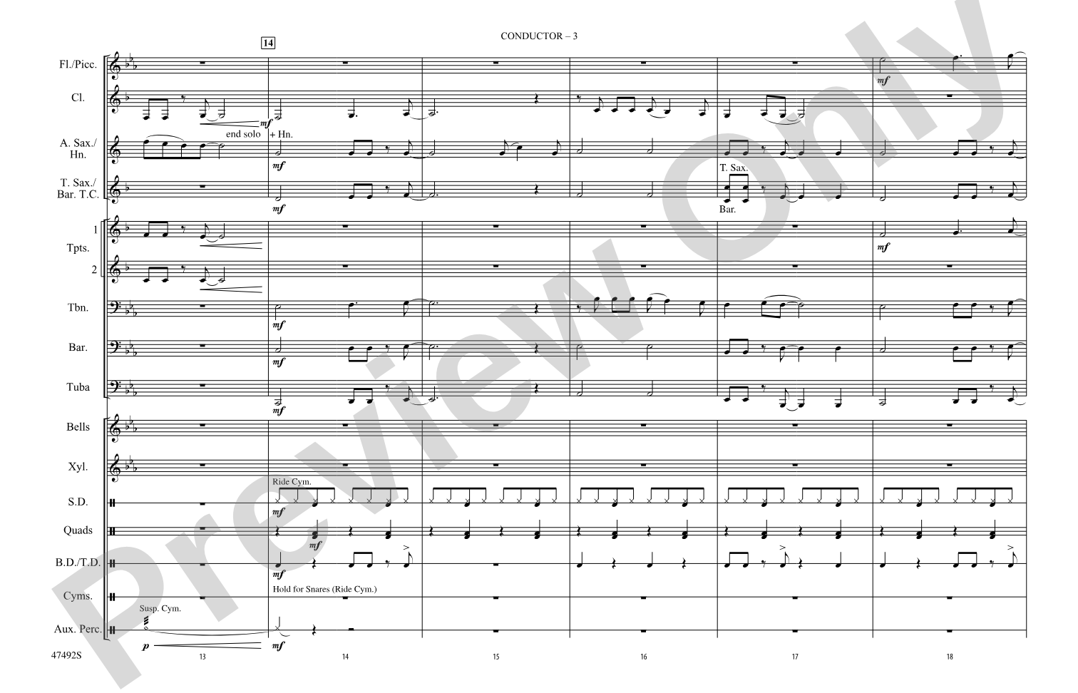 Shallow: Marching Band Conductor Score & Parts