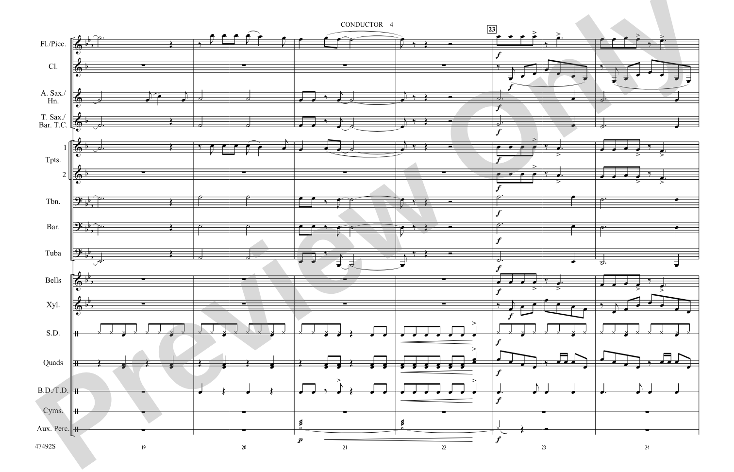 Shallow: Marching Band Conductor Score & Parts