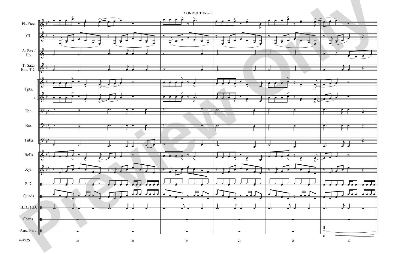 Shallow: Marching Band Conductor Score & Parts