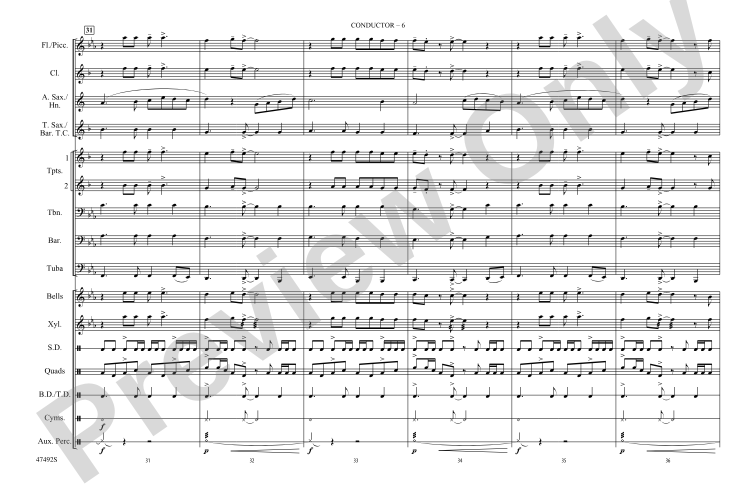Shallow: Marching Band Conductor Score & Parts