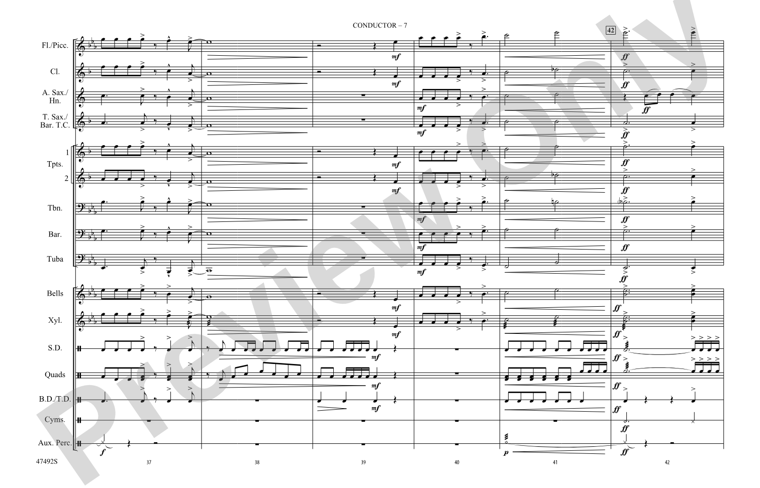 Shallow: Marching Band Conductor Score & Parts