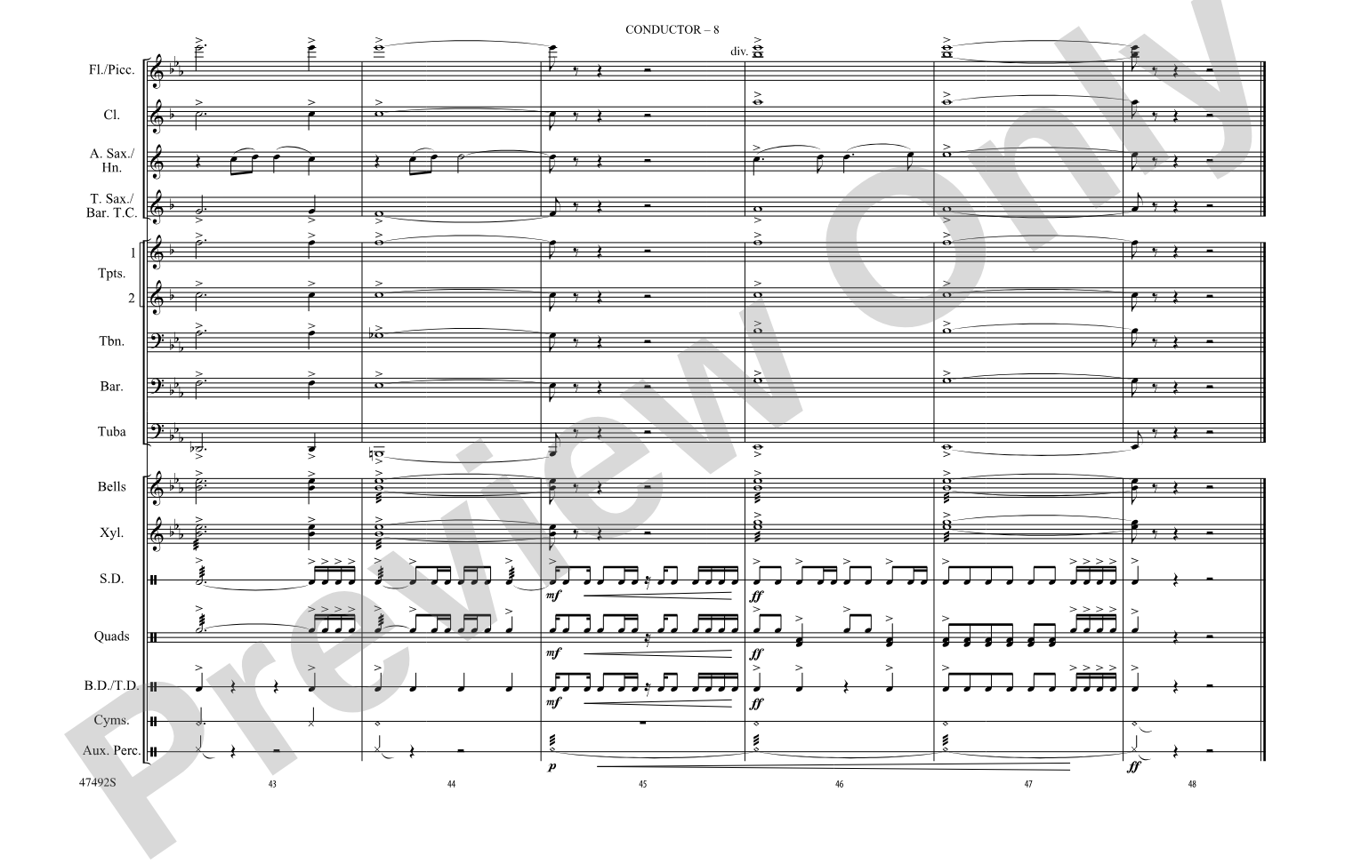Shallow: Marching Band Conductor Score & Parts