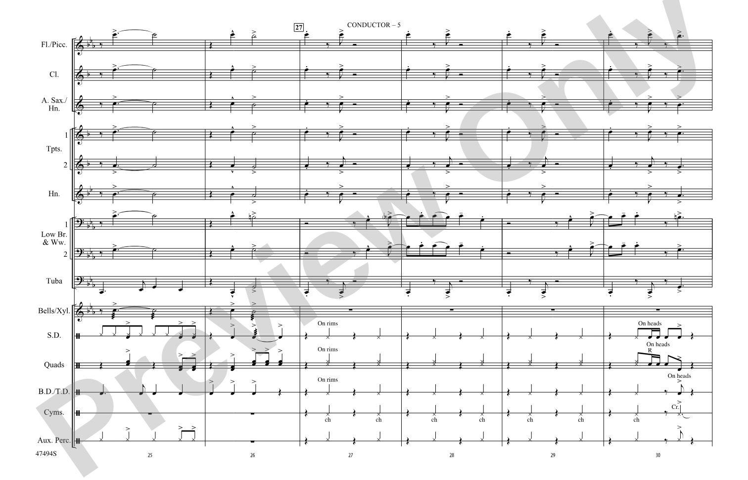 Chain of Fools: Marching Band Conductor Score & Parts