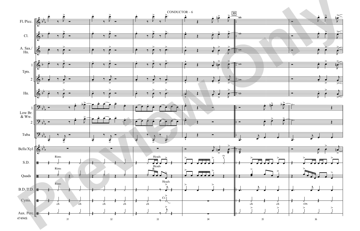 Chain of Fools: Marching Band Conductor Score & Parts