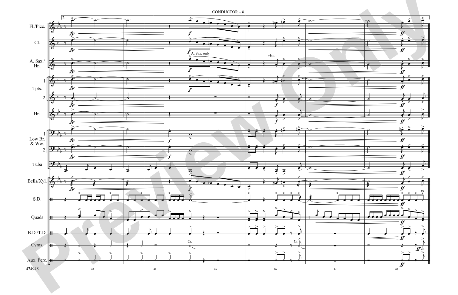 Chain of Fools: Marching Band Conductor Score & Parts