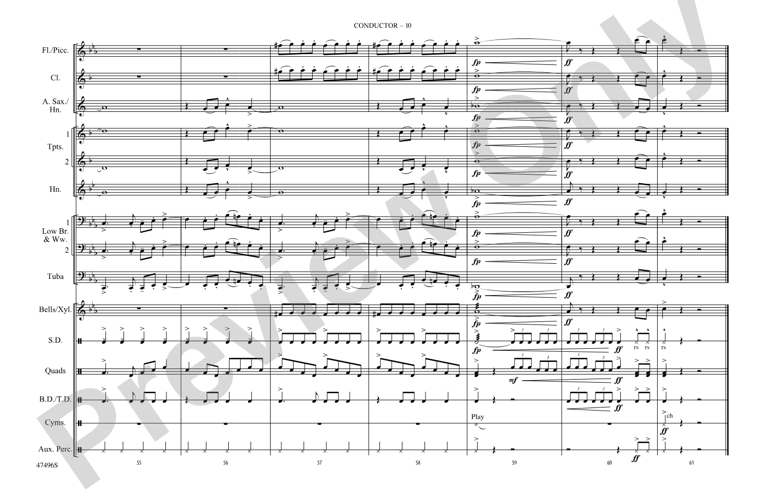 Black Eyes: Marching Band Conductor Score & Parts