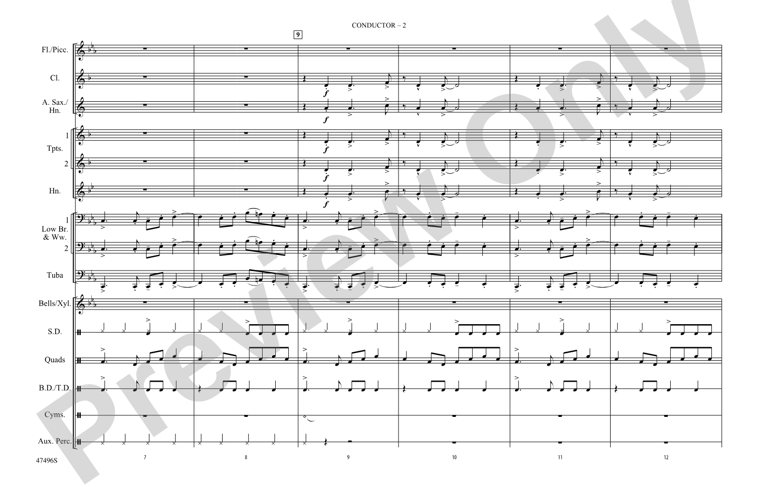 Black Eyes: Marching Band Conductor Score & Parts