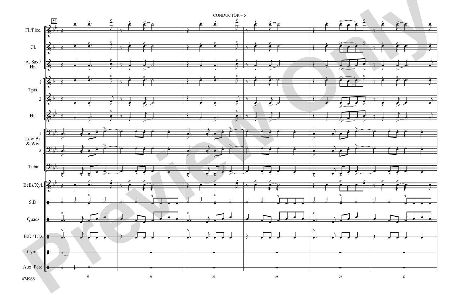 Black Eyes: Marching Band Conductor Score & Parts