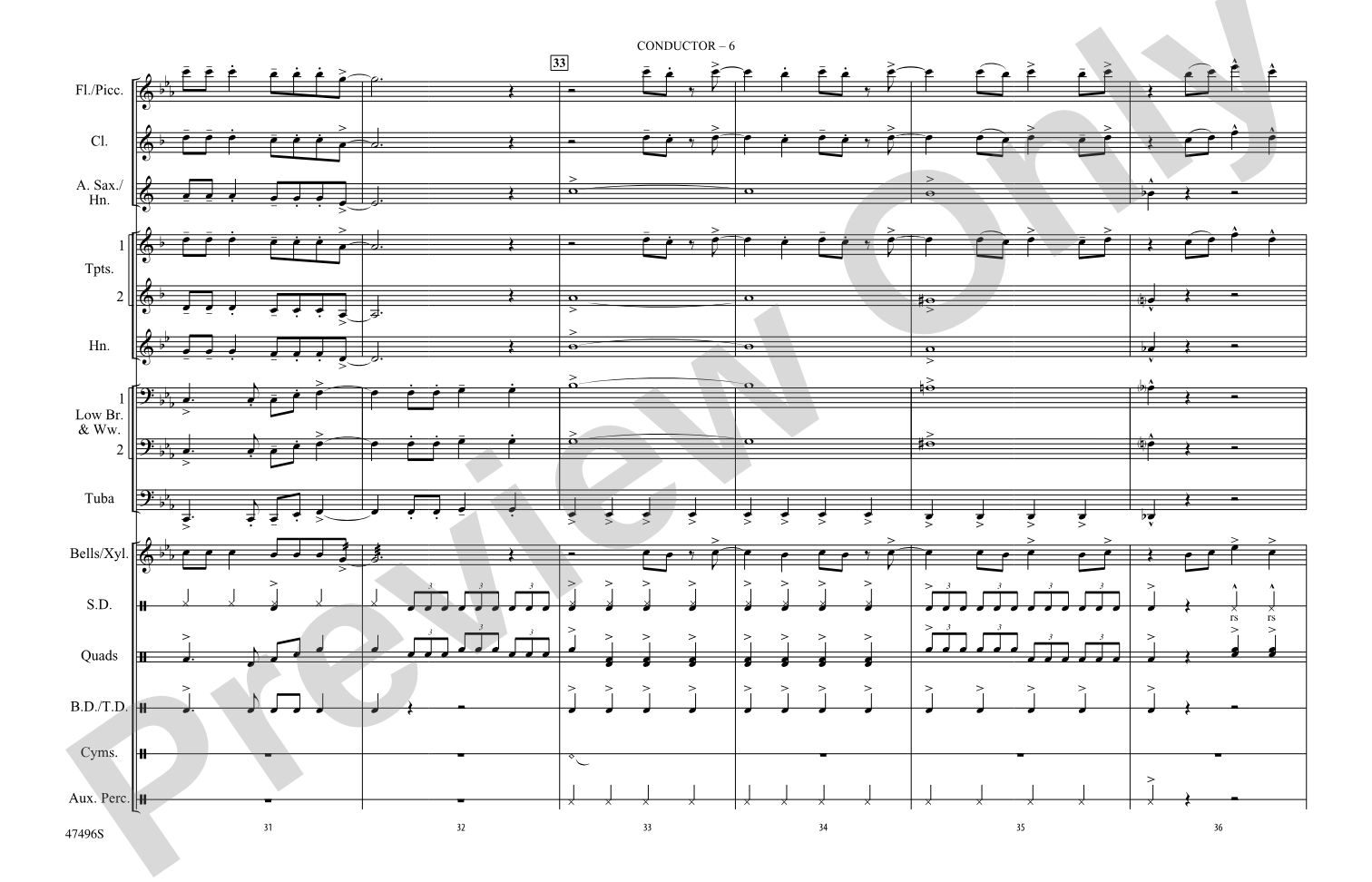 Black Eyes: Marching Band Conductor Score & Parts