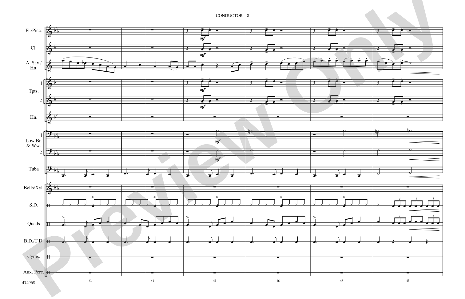 Black Eyes: Marching Band Conductor Score & Parts