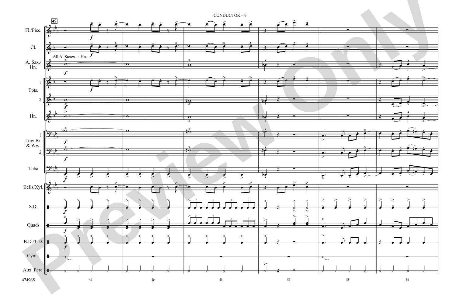 Black Eyes: Marching Band Conductor Score & Parts