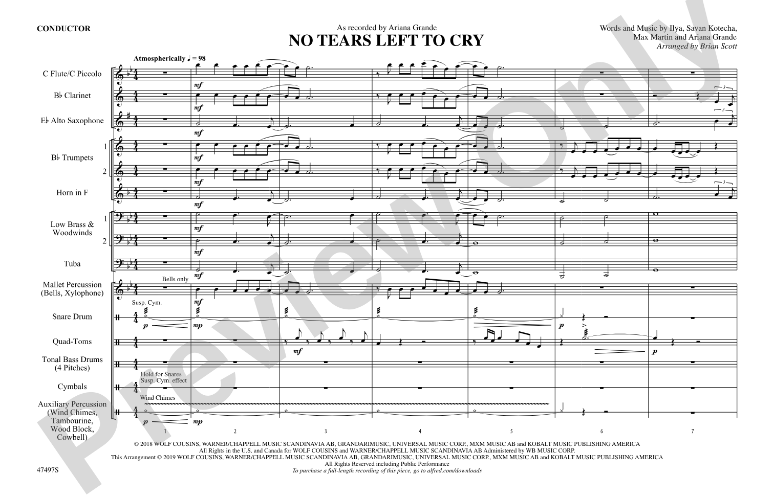 No Tears Left to Cry: Score