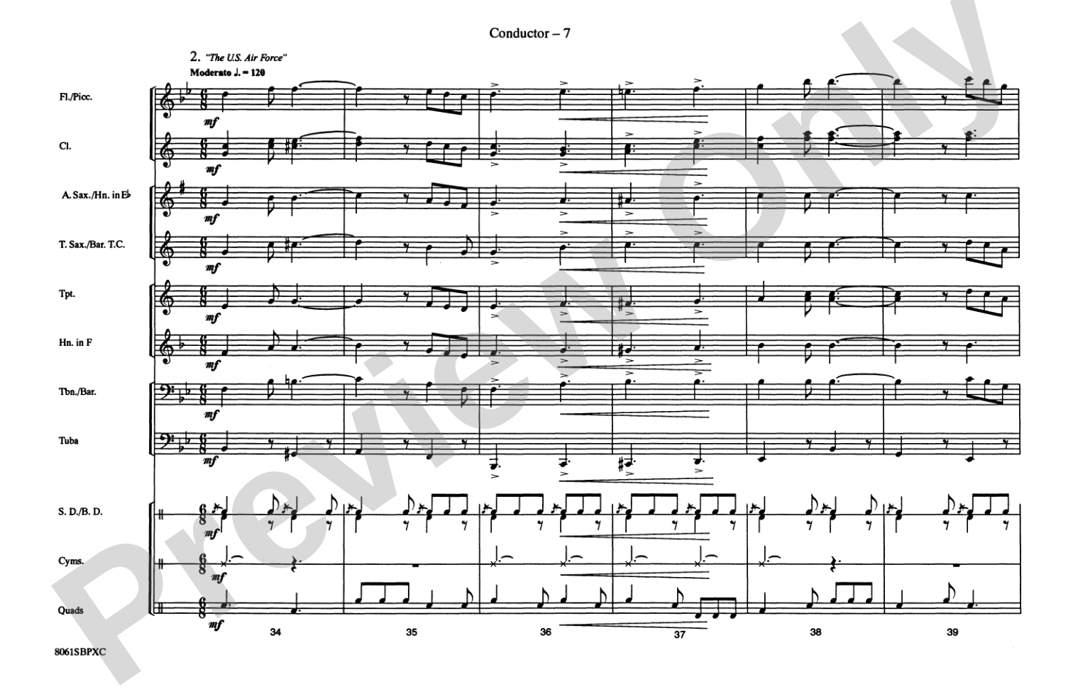 Service Songs - Set 2 (Marines/Air Force): Marching Band Conductor Score & Parts