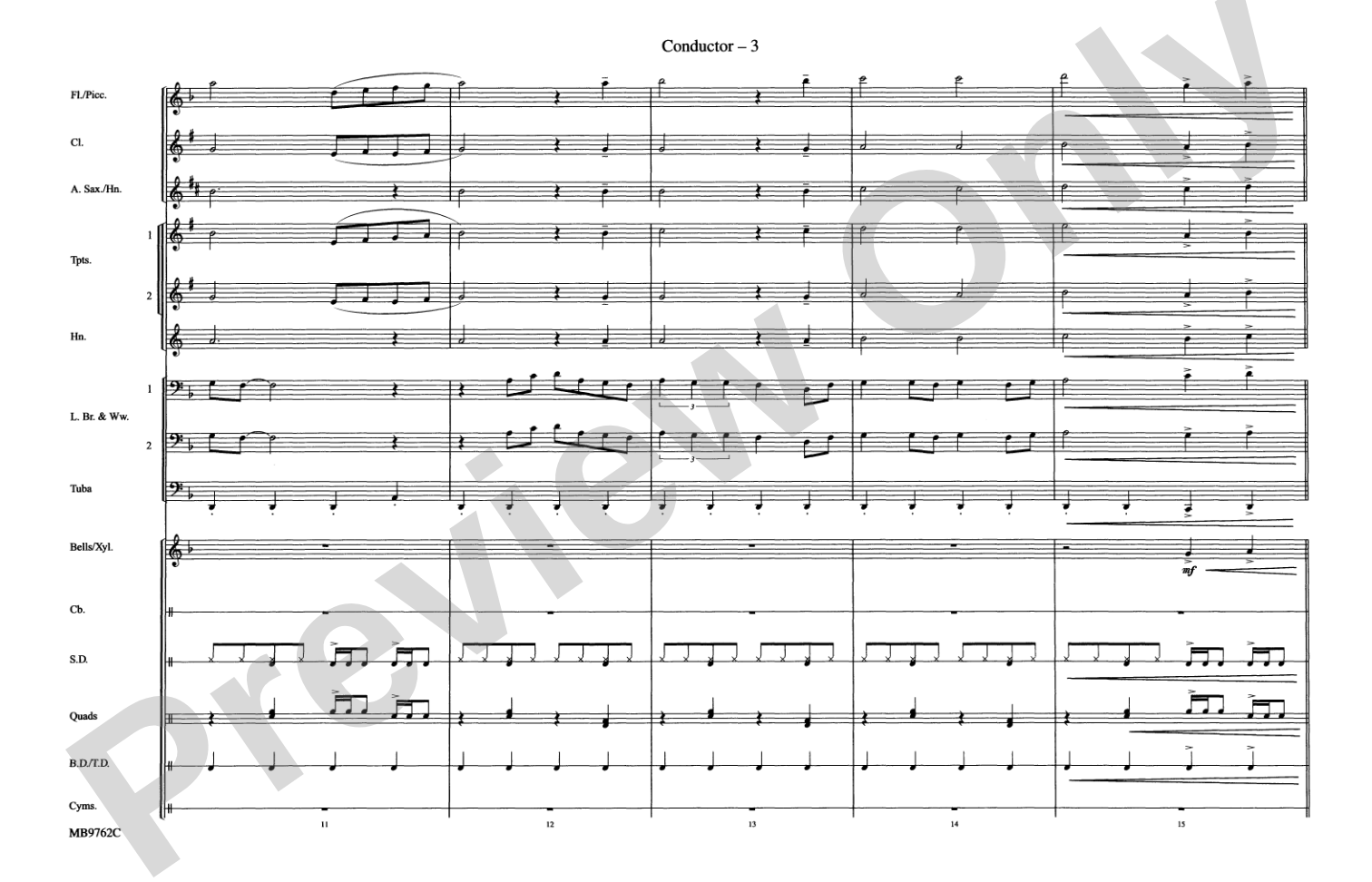 Eye of the Tiger: Marching Band Conductor Score & Parts