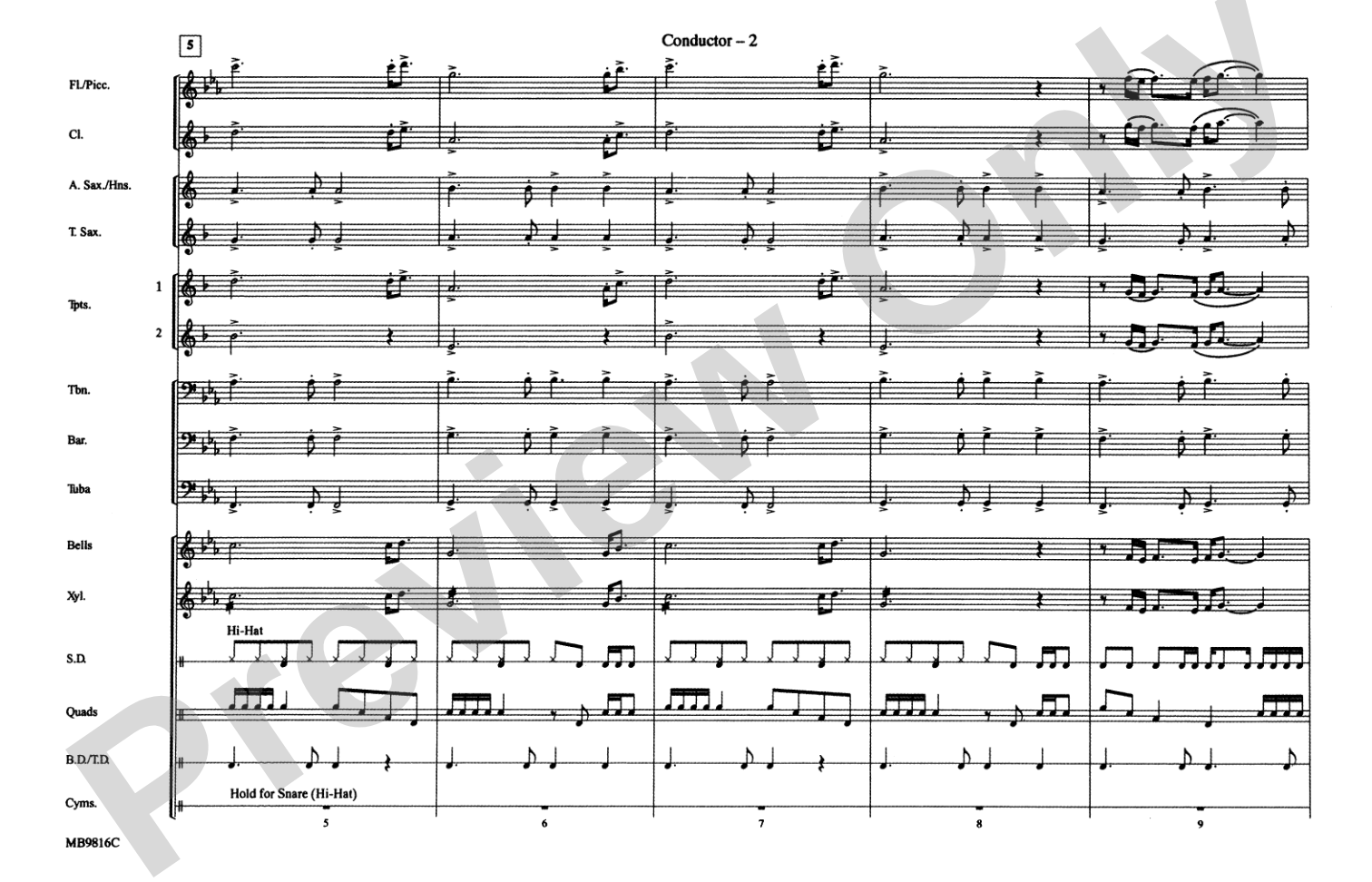 Gonna Fly Now (Theme from Rocky): Marching Band Conductor Score & Parts