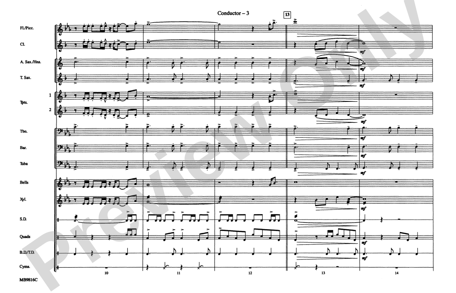 Gonna Fly Now (Theme from Rocky): Marching Band Conductor Score & Parts