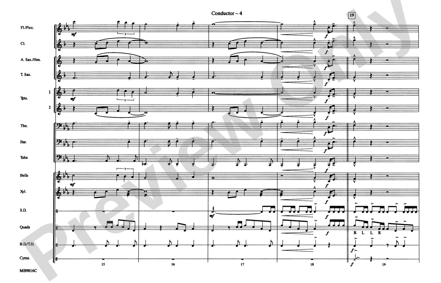 Gonna Fly Now (Theme from Rocky): Marching Band Conductor Score & Parts