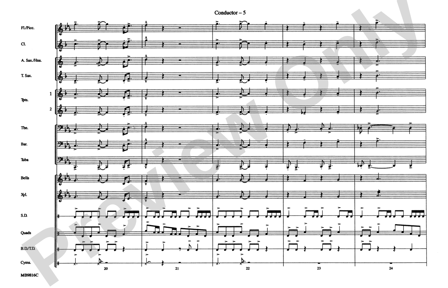 Gonna Fly Now (Theme from Rocky): Marching Band Conductor Score & Parts