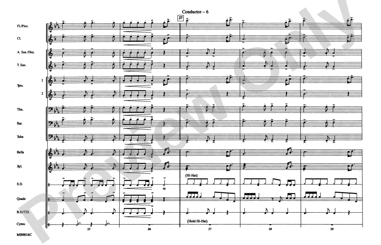 Gonna Fly Now (Theme from Rocky): Marching Band Conductor Score & Parts