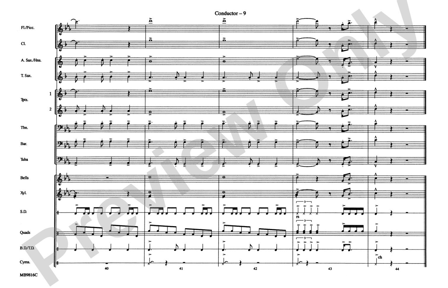 Gonna Fly Now (Theme from Rocky): Marching Band Conductor Score & Parts