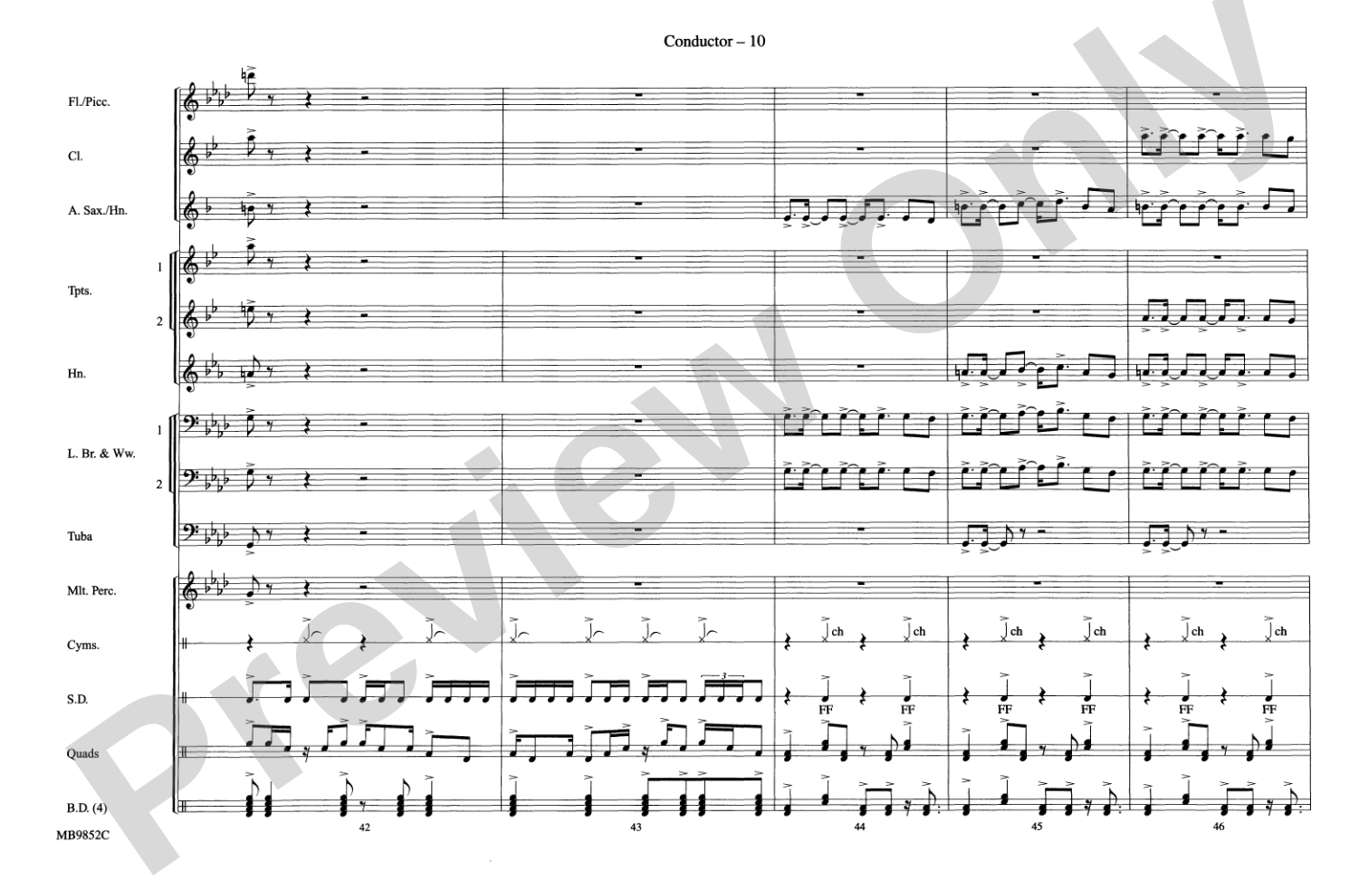 Fox Sports Themes: Marching Band Conductor Score & Parts