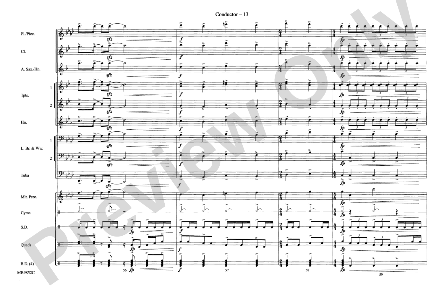 Fox Sports Themes: Marching Band Conductor Score & Parts