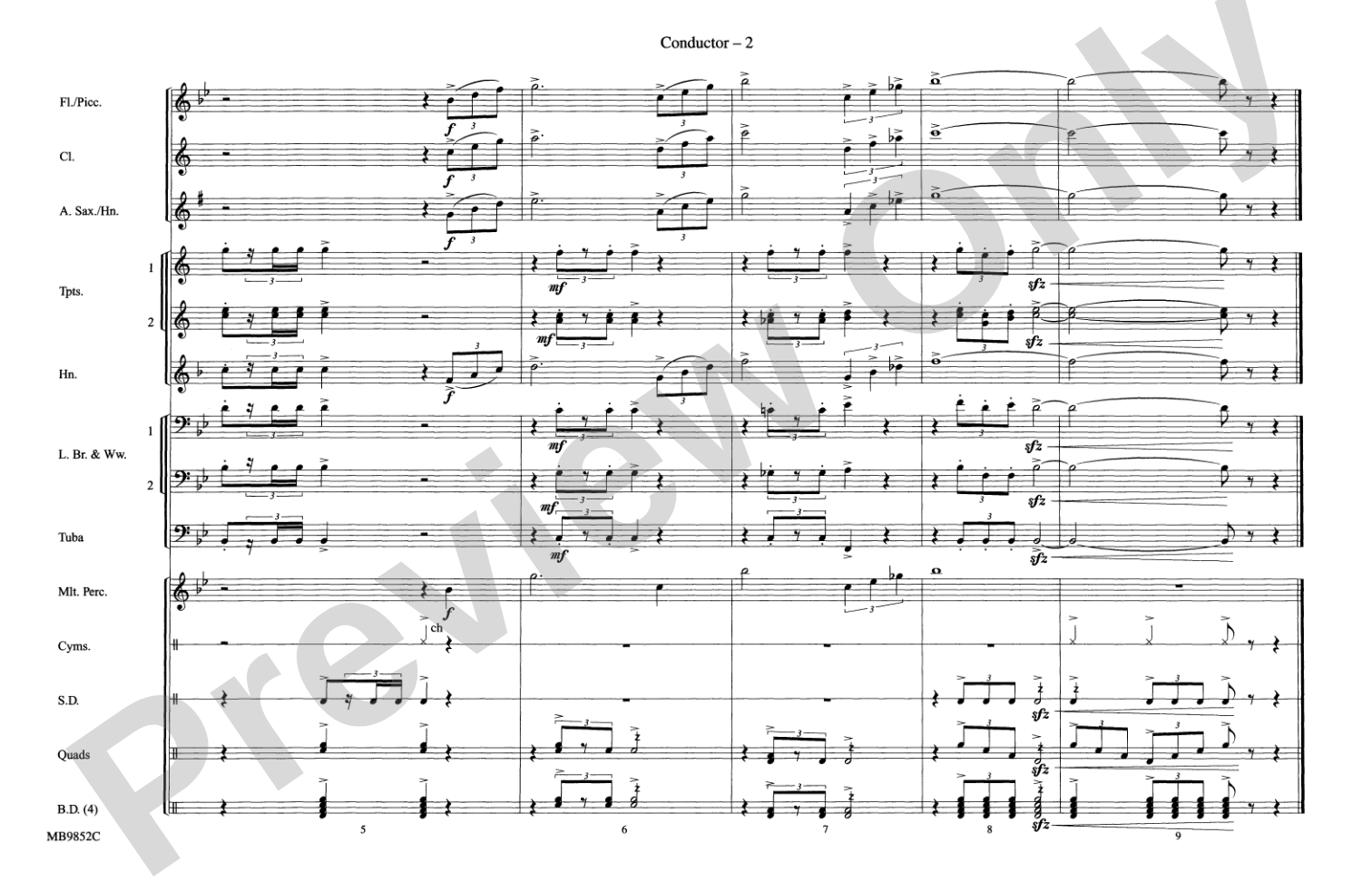 Fox Sports Themes: Marching Band Conductor Score & Parts
