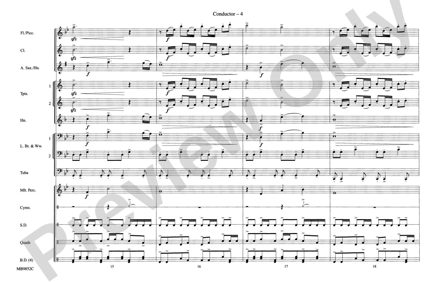 Fox Sports Themes: Marching Band Conductor Score & Parts