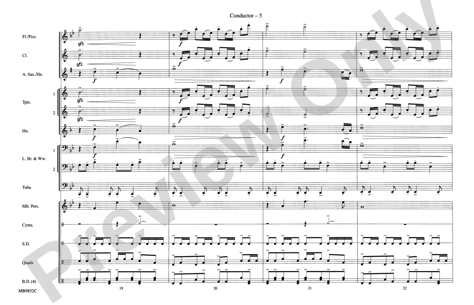 Fox Sports Themes: Marching Band Conductor Score & Parts