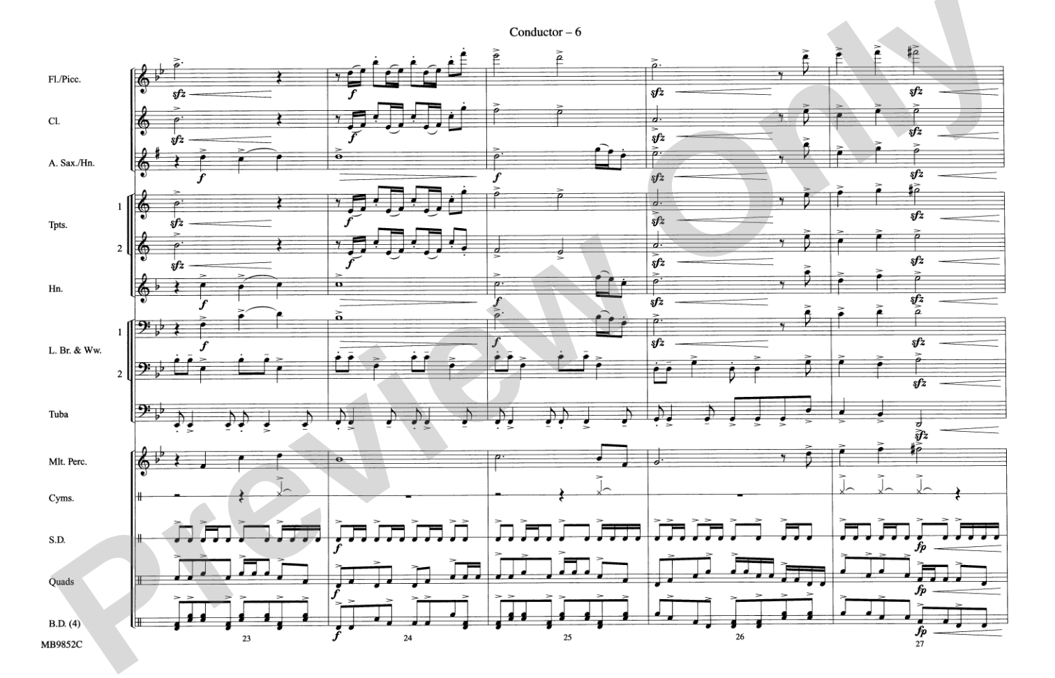 Fox Sports Themes: Marching Band Conductor Score & Parts